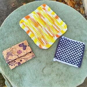 Amish Handmade Wallet & Washcloths Set of 3 Items